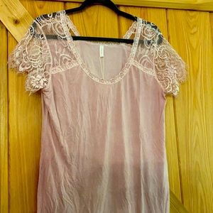 Pink blush lace t-shirt